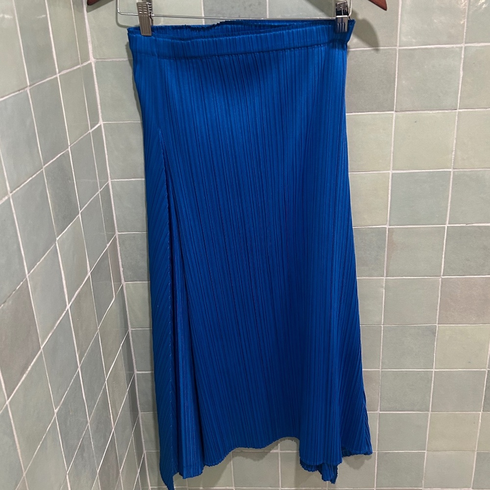 PLEATS PLEASE / ISSEY MIYAKE / SIZE 5 (US Large) Cobalt Blue / Midi skirt